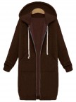 Casual Women Long Sleeve Zipper Hooded Pockets Coat