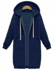 Casual Women Long Sleeve Zipper Hooded Pockets Coat