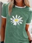Green Short Sleeve Crew Neck Shirts & Tops