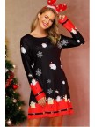 Christmas Print Long Sleeve Round Neck TShirt
