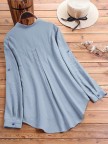 Stripe Cartoon Print Irregular Hem Long Sleeve Colorful Button Shirts