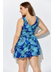 BLUE NOSTALGIA CUP SIZED TIE FRONT UNDERWIRE SWIMDRESS and Shorts