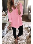 Simple Buttons Decorative White Tshirt