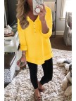 Simple Buttons Decorative White Tshirt