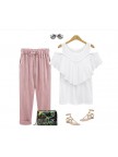 Plus Size Solid Casual Women Pants