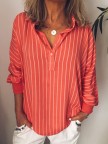 Casual V Neck Printed Blouse