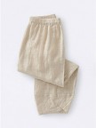 LINEN & COTTON CROPPED TROUSERS