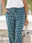 Floral Print Ladies Casual Pants