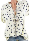 Loose Fitting Short Sleeve Polka Dot Blouses