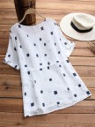 Short Sleeve Geometric Print Casual Tshirt