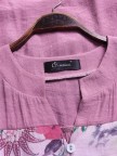 Vintage Print Patchwork Plus Size Blouse for Women