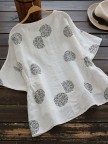 Plus Size Half Sleeve Casual Polka Dot Blouse