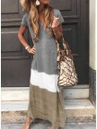 V Neck Casual Short Sleeve Maxi Dresses