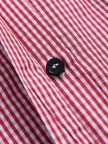 Casual Plaid Print Side Buttons Long Sleeve Blouse