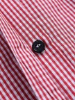 Casual Plaid Print Side Buttons Long Sleeve Blouses