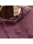 Women Hoodie Vintage Long Sleeve Solid Dresses