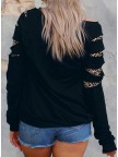 Women's Sweatshirts Round Neck Long Sleeve Leopard Sweatshirts