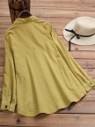 Vintage Lapel Button Long Sleeve Plus Size Shirt