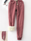 Solid Fleeced Cotton Pants