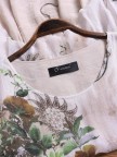 Vintage Patchwork Print Fake TwoPiece Half Sleeve Plus Size Blouse