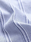 Side Buttons Stripe Cat Embroidered Patchwork Vintage Long Sleeve Blouse