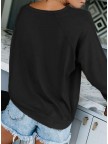 Women's Sweatshirts Football Team logo Letter Print Long Sleeve Round Neck Daily Casual Sweatshirt