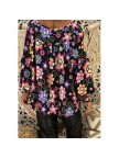 V Neck Flower Printed Loose Blouse