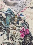 Floral Printed Vneck Long Sleeve Shirt
