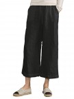 Solid Casual Wide Legs Linen Pants
