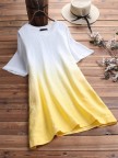 Gradient Short Sleeve Loose Oneck Casual Tshirt