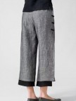 Butterflies Print Layered Frog Button Pants For Women