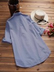 Casual Plaid Print Side Buttons Long Sleeve Blouses