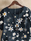 Floral Short Sleeve Shift Printed Shirts & Tops
