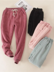Solid Fleeced Cotton Pants