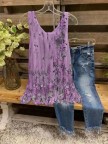 Floralprint Sleeveless Casual Shirts & Tops