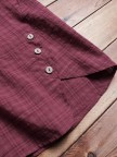Vintage Plaid Side Button Vneck Long Sleeve Plus Size Shirt