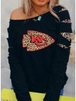 Women's Sweatshirts Round Neck Long Sleeve Leopard Sweatshirts