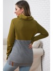 CowlNeck Sweatshirt  Olive&Charcoal