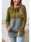 CowlNeck Sweatshirt  Olive&Charcoal