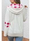 Gingham HalfZip Hoodie Sweatshirt