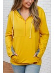 Mustard HalfZip Hoodie Sweatshirt