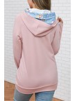 Floral Accented Double Hoodie In Blush