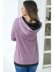 Blended Berry Drawstring Hoodie Sweatshirt
