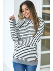Tan Stripe DoubleHood Sweatshirt