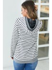 Tan Stripe DoubleHood Sweatshirt