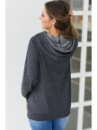 Charcoal & Aztec Zipper Hoodie Sweatshirt