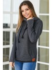 Charcoal & Aztec Zipper Hoodie Sweatshirt