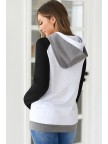 Monochrome Zipper Hoodie Sweatshirt