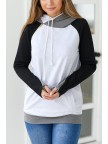 Monochrome Zipper Hoodie Sweatshirt
