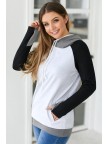 Monochrome Zipper Hoodie Sweatshirt